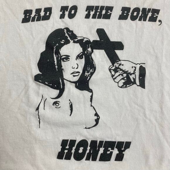Bad To The Bone Honey Novelty Crop Top Halloween Small - Picture 2 of 2